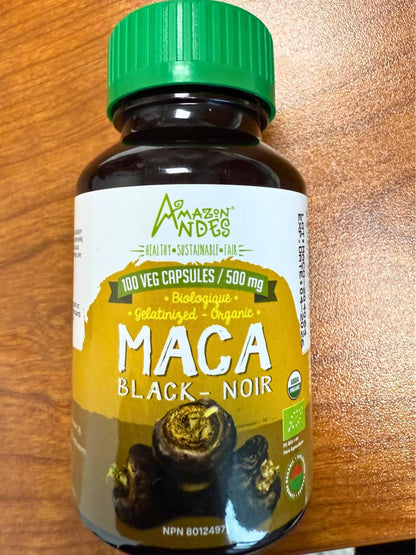 Black Maca Root Capsules – Organic Vegan, 1500mg per Serving | Men's Health