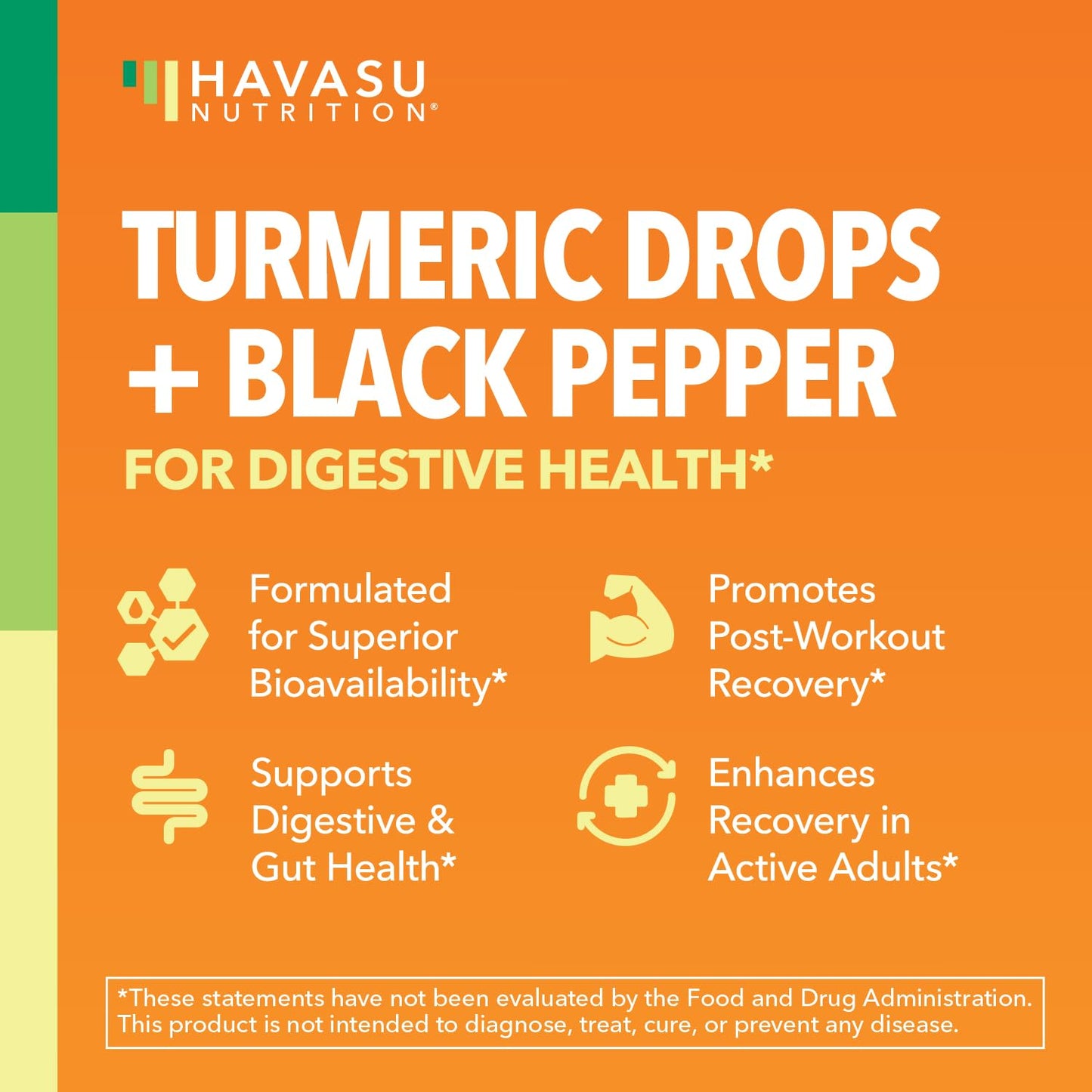 USDA Organic Turmeric Liquid Drops with Black Pepper – 1000mg Curcumin, 1oz