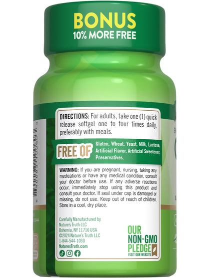 Nature's Truth CoQ10 100mg Softgels with Black Pepper – Non-GMO & Gluten Free