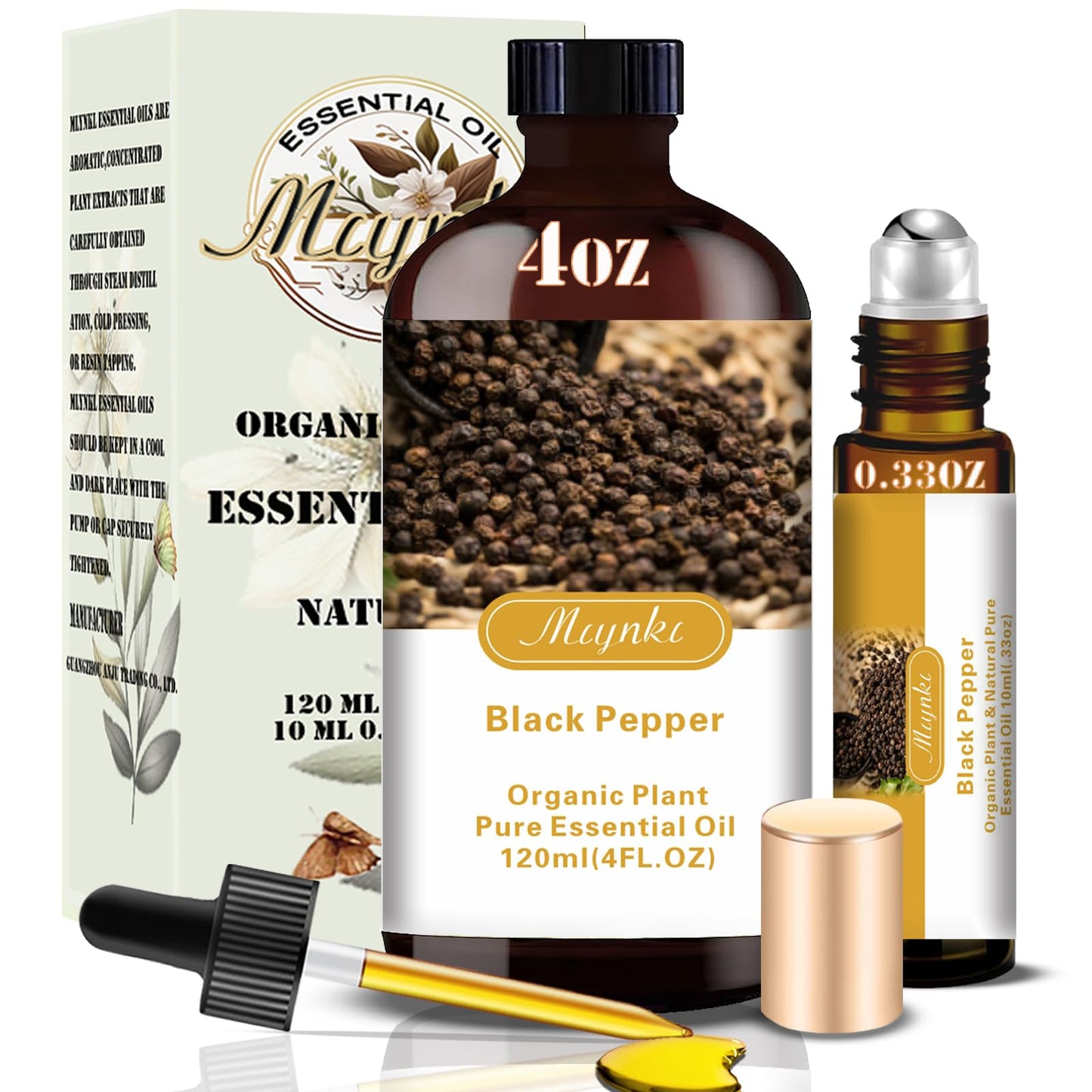 Black Pepper Essential Oil 4.33oz (130ml) – 100% Pure Fragrance Oil for Diffusers, Candles & Soap