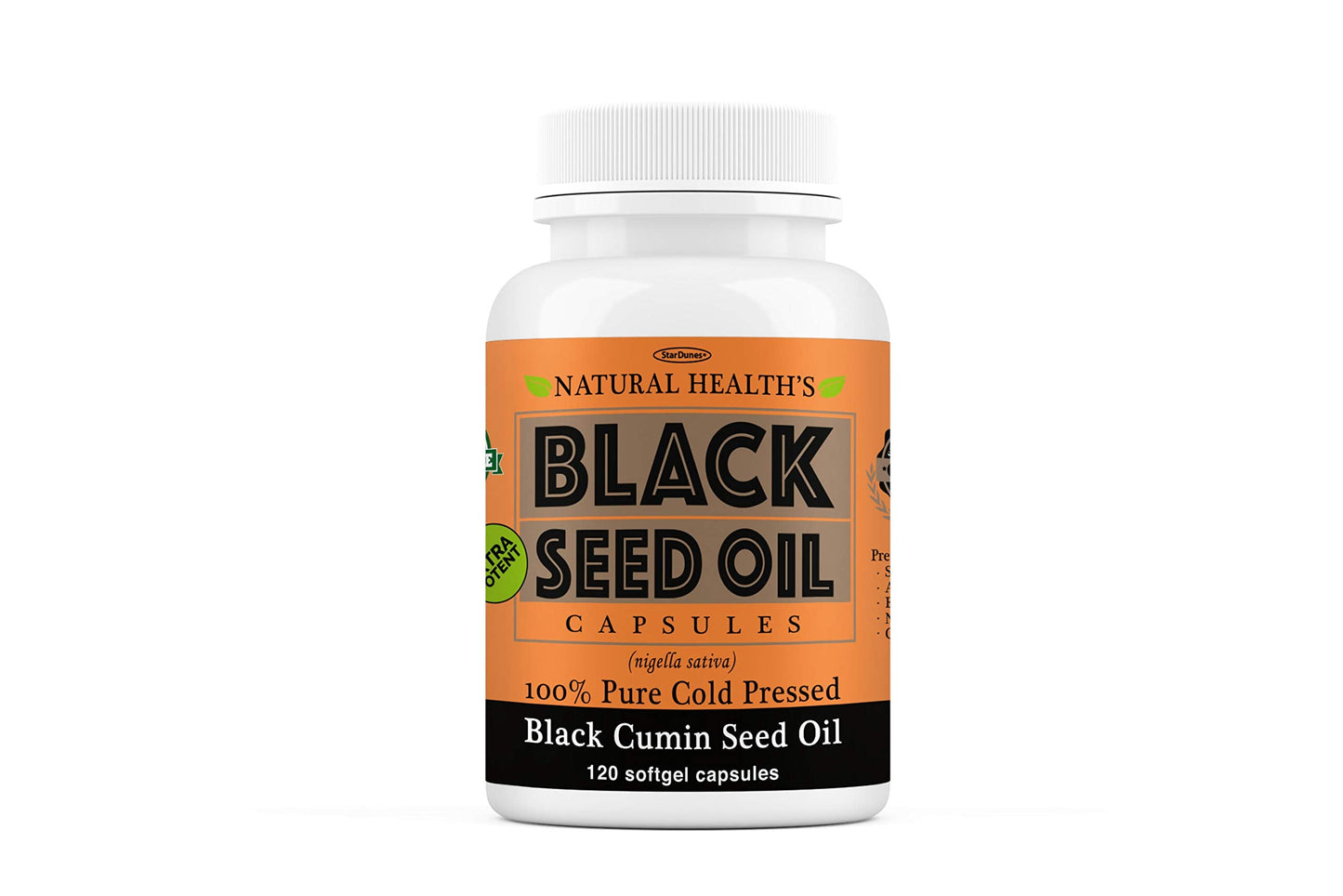 Pure Black Seed Oil Capsules 1000mg - 120 Softgels | Cold Pressed & Non-GMO