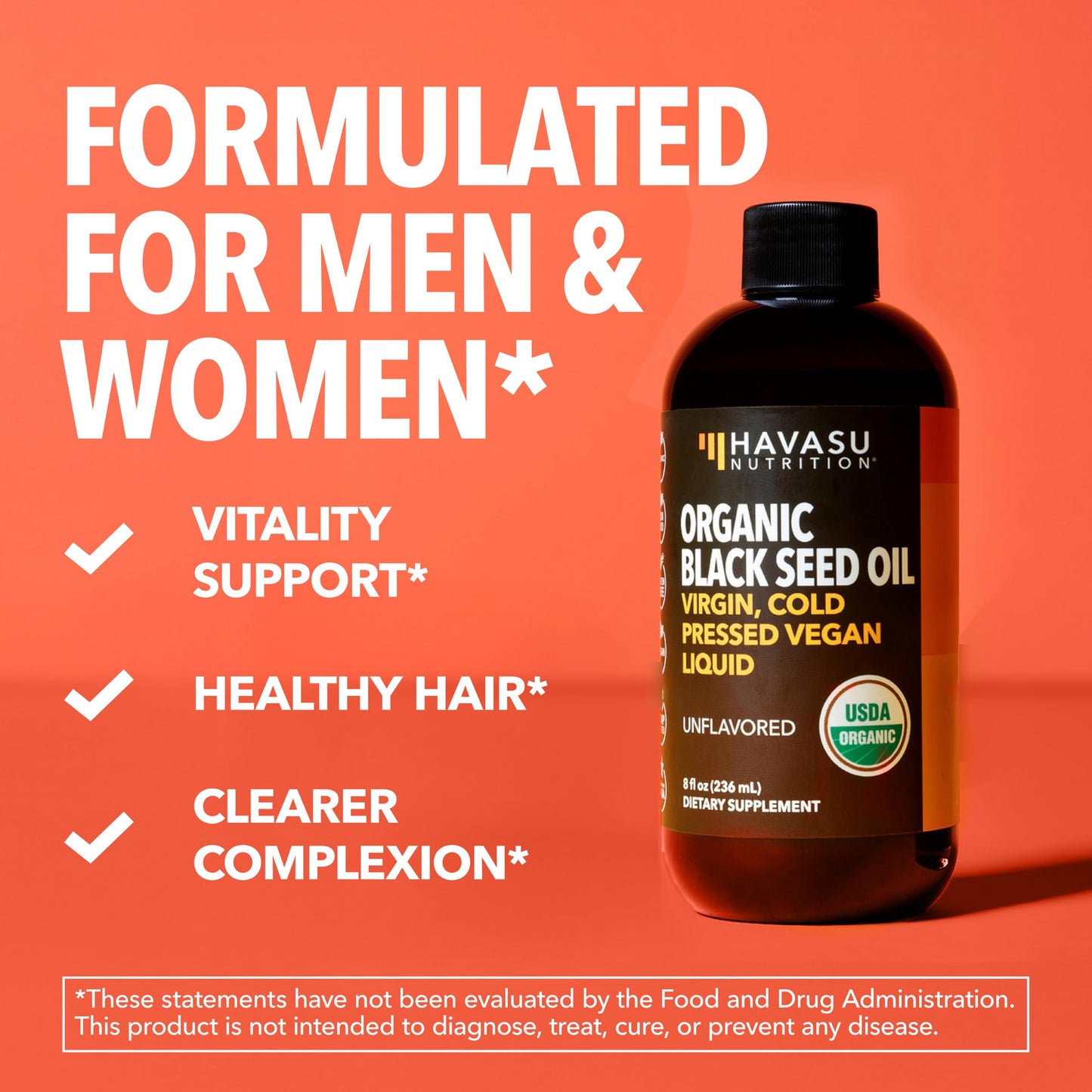 Organic Black Seed Oil – Cold-Pressed, 8 oz – Unflavored, Non-GMO, Vegan