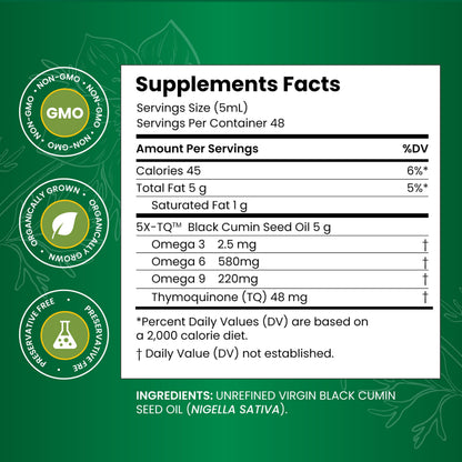 Amazing Herbs Premium Black Seed Oil - Cold-Pressed Nigella Sativa 1oz