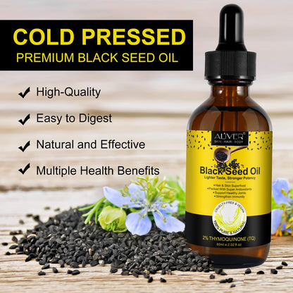 Black Seed Oil Organic Cold Pressed - 2% Thymoquinone | Turkish Nigella Sativa 60ml