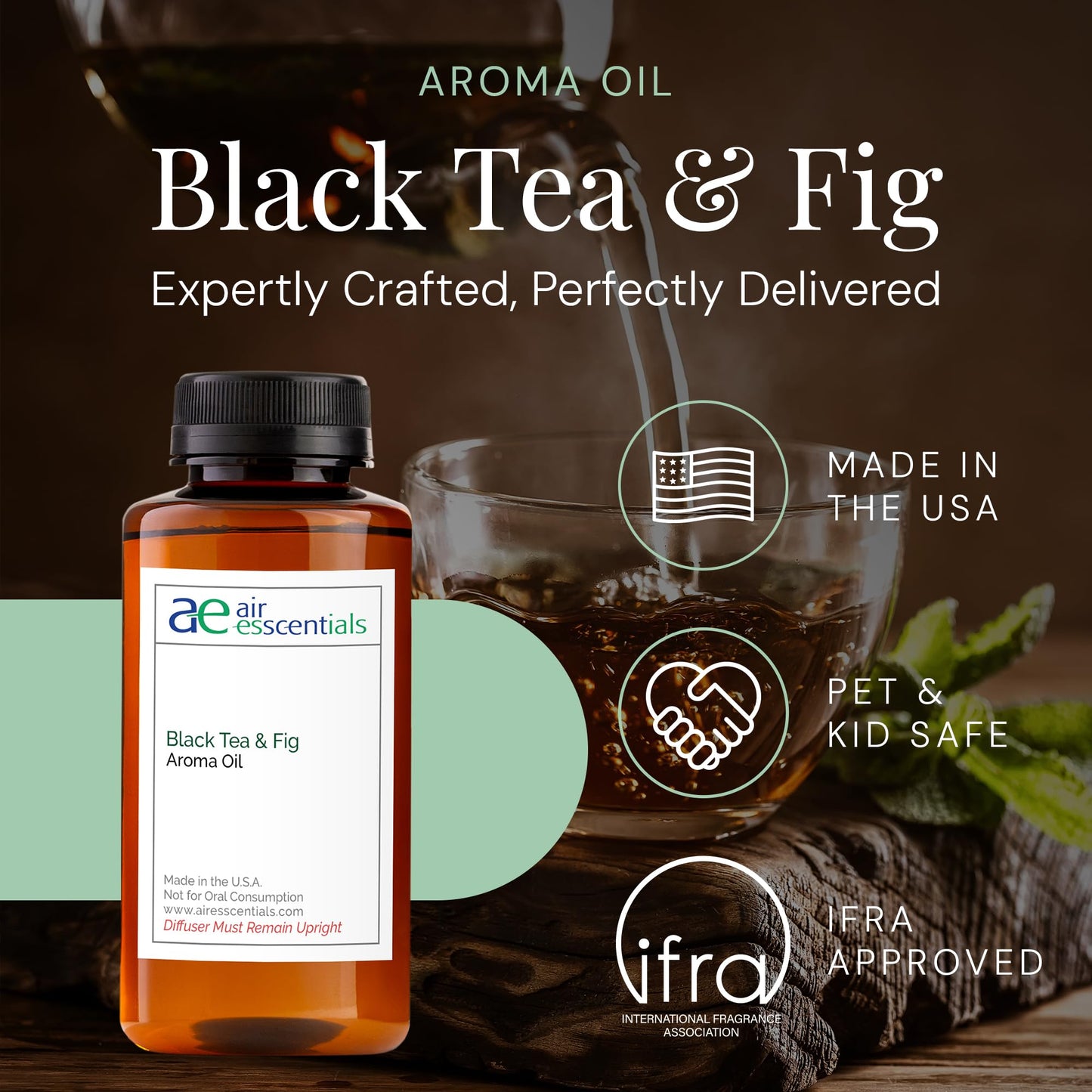 Black Tea & Fig Aroma Oil – Essential Oils Blend for Diffusers (300 mL)