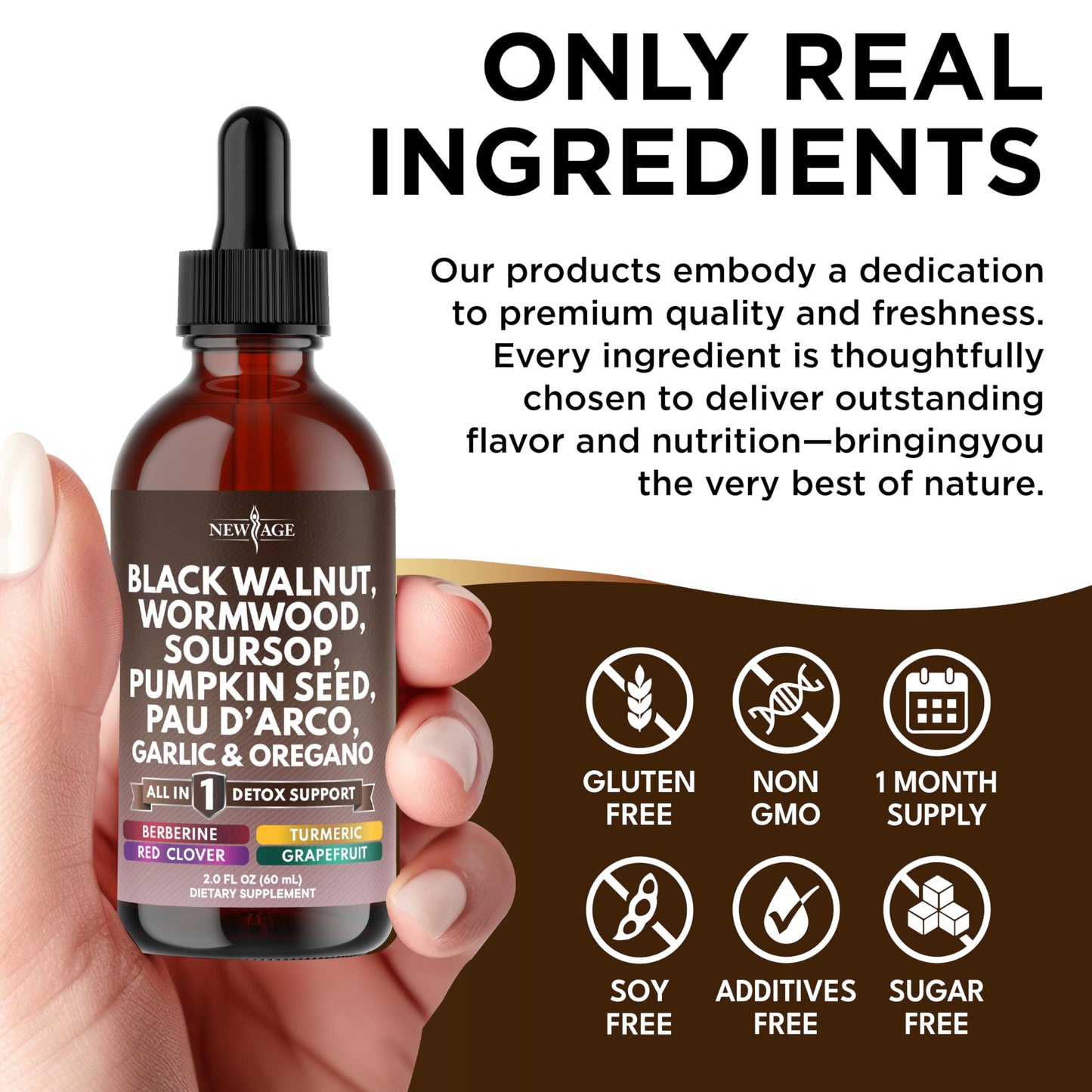 Black Walnut Wormwood Cleanse Drops - 4oz Liquid Tincture with Soursop & Herbs