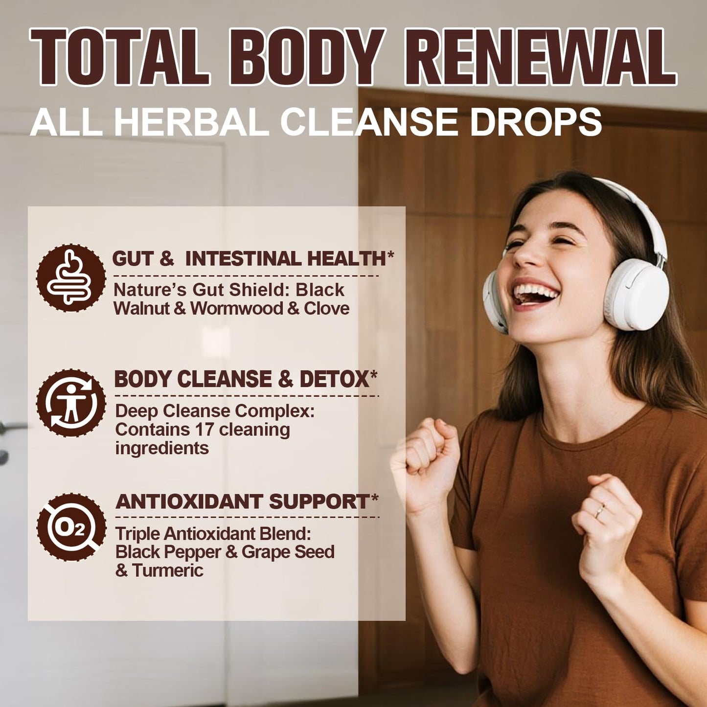 Black Walnut Wormwood Clove Cleanse Drops - 23-in-1 Gut Health Support (Raspberry, 2 oz)