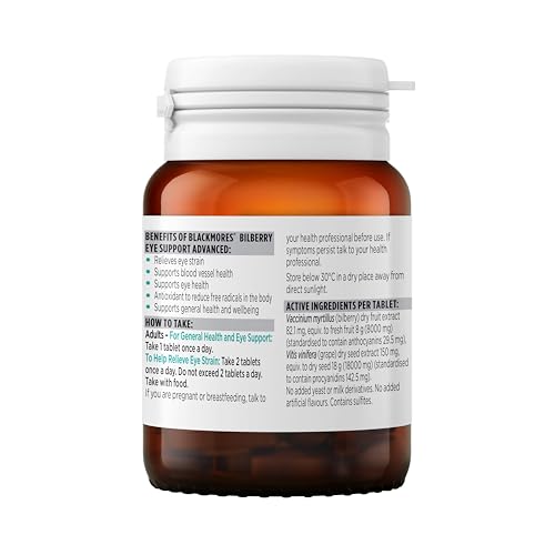 Blackmores Bilberry Eye Support Advanced 30 Tablets - Eye Health