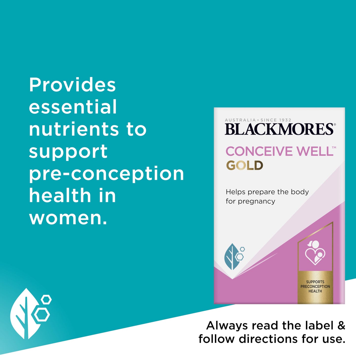 Blackmores Conceive Well Gold – 28 Tablets + 28 Capsules | Prenatal Vitamins