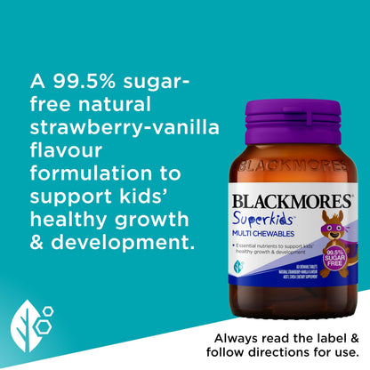 Blackmores Superkids Multi 60 Chewables – Kids Multivitamin for Growth & Immunity