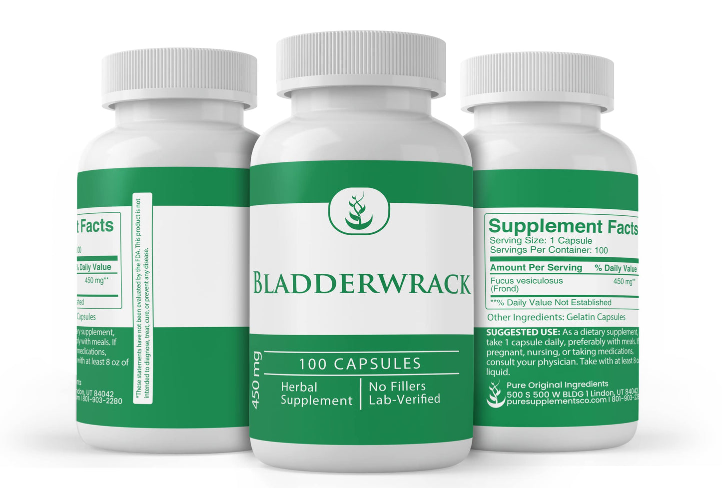 Bladderwrack Capsules – Pure Original Ingredients, 100 Count, Lab Verified