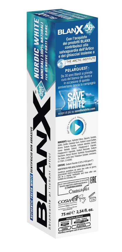 BlanX Nordic White Toothpaste 75ml - Non-Abrasive Whitening