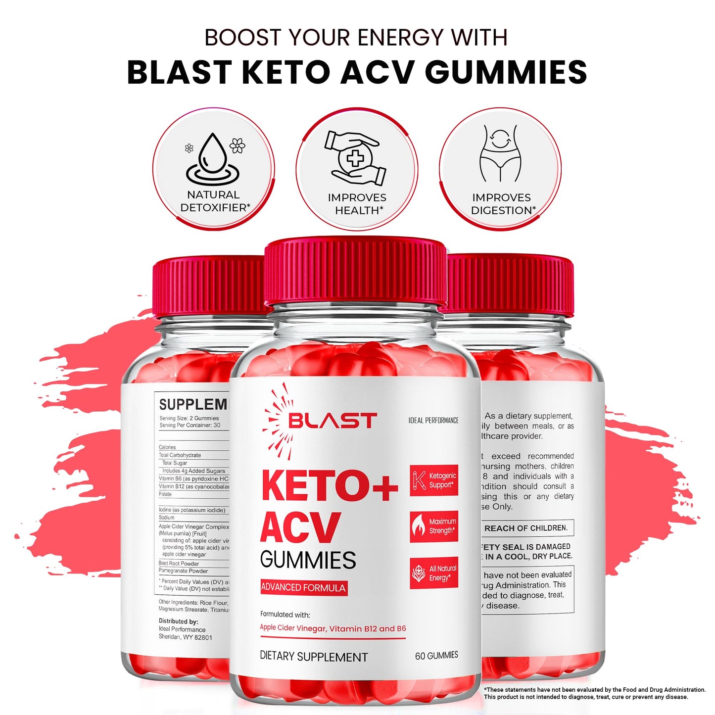 Blast Keto ACV Gummies | Keto Blast ACV Gummies - Maximum Strength Keto+ACV (5 Pack)
