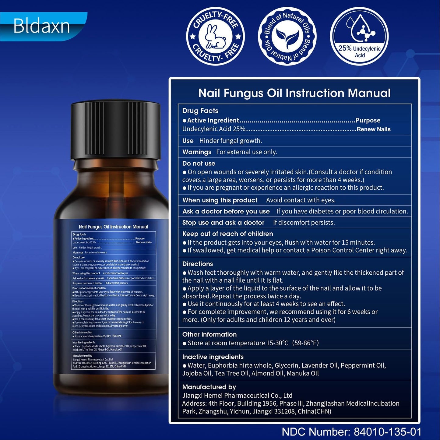 Bldaxn Toe Nail Fungus Renewal – Fast Acting 1 Pack for Thick, Discolored Nails