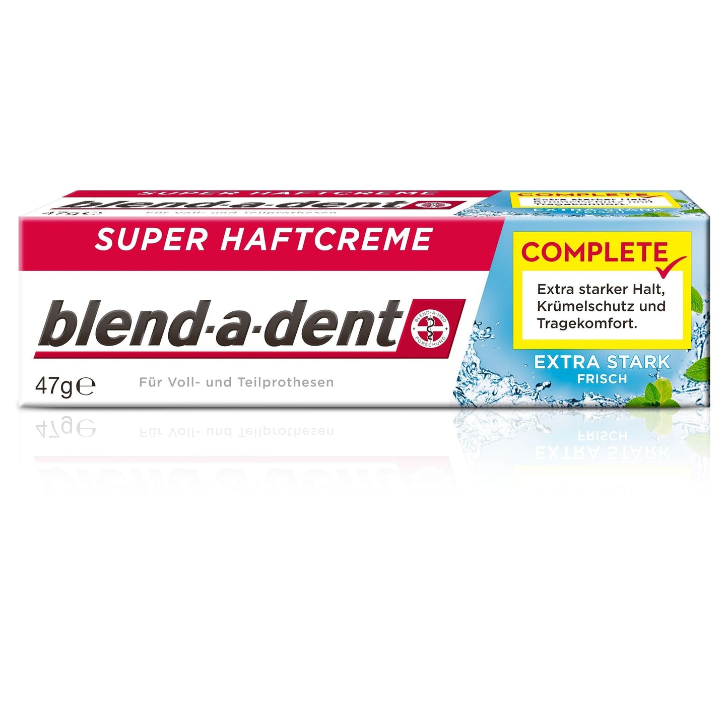 Blend-a-dent Complete Extra Strong Fresh Super Adhesive Cream 47g - Strong Hold for Dentures