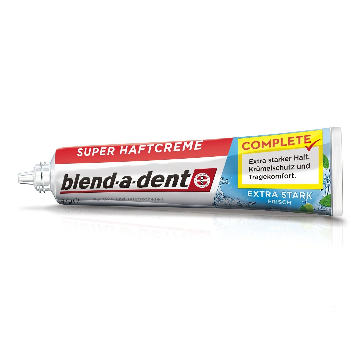 Blend-a-dent Complete Extra Strong Fresh Super Adhesive Cream 47g - Strong Hold for Dentures
