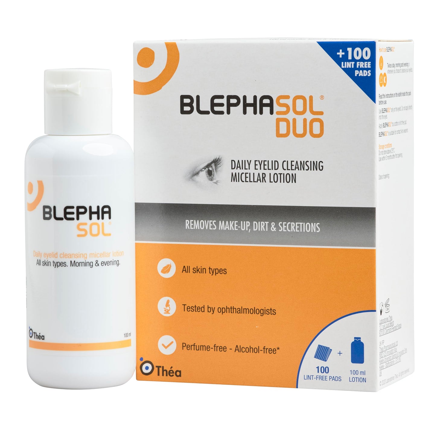 Blephasol Duo 100ml Eyelid Cleansing Micellar Lotion – 100 Pads | Preservatives Free | For Sensitive Eyes