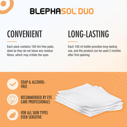 Blephasol Duo 100ml Eyelid Cleansing Micellar Lotion – 100 Pads | Preservatives Free | For Sensitive Eyes