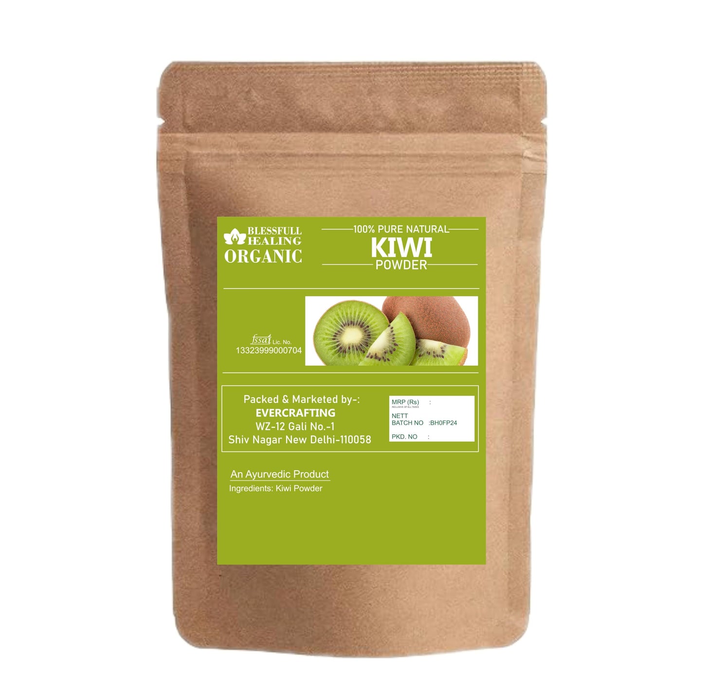 Blessfull Healing Organic Kiwi Powder - 100% Pure Natural, 100 g (3.52 oz)