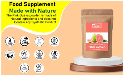 Blessfull Healing Organic Pink Guava Powder – 100% Pure & Natural, 100 g (3.52 oz)
