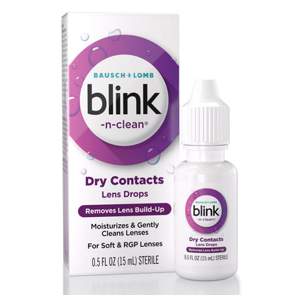 Blink-N-Clean Contact Lens Drops – Rewetting & Cleaning for Soft & RGP Lenses 0.5 oz