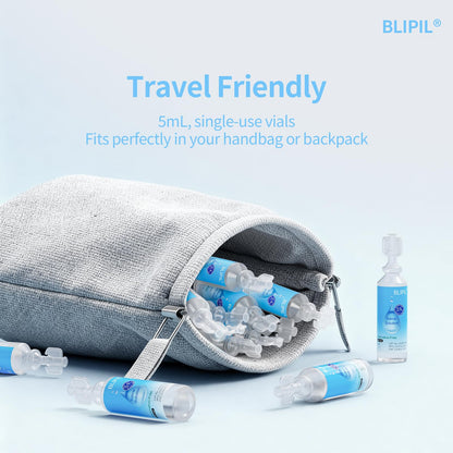 BLIPIL Preservative-Free Saline Solution for Contact Lenses - 5mL Travel Pack (100)