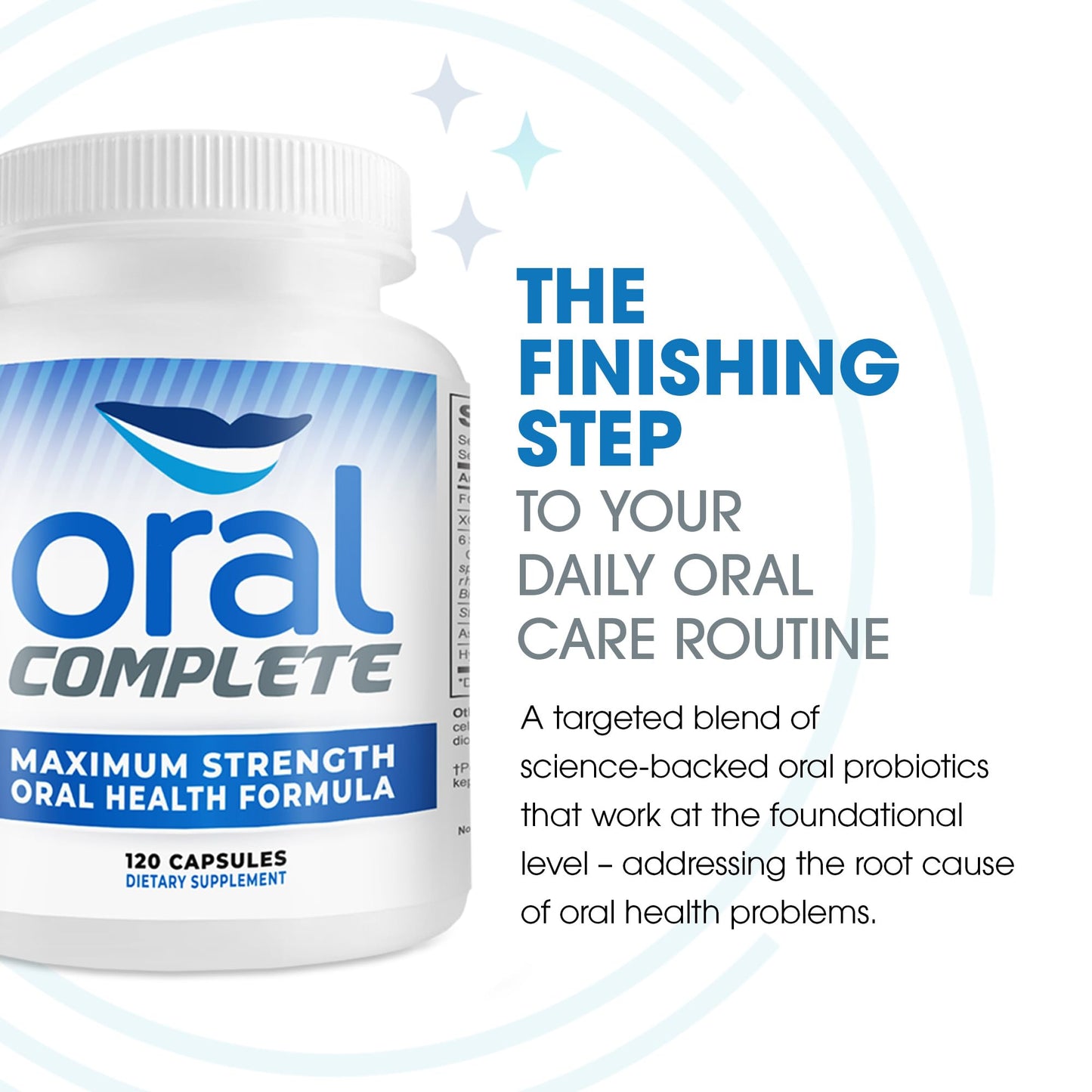 Oral Complete 11-in-1 Dental Probiotics with BLIS K12 – Bad Breath & Tonsil Stone Relief, Non-GMO, 120 Capsules