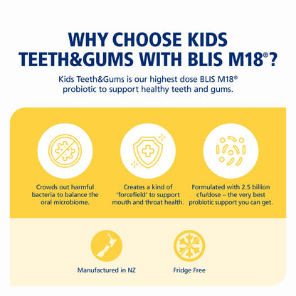 BLIS Kids Teeth & Gums Oral Probiotics – Strawberry, 30 Lozenges