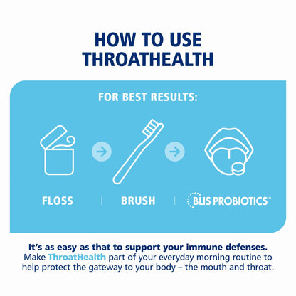 BLIS ThroatHealth K12 Probiotics - Immune & Throat Support, Vanilla, 60 Lozenges, 2.5B CFU