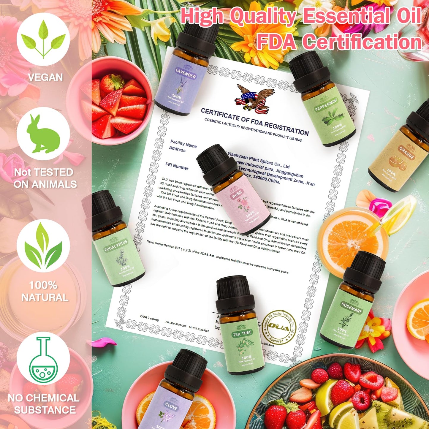 BlissfulBlend 8-Piece Pure Essential Oils Gift Set – Peppermint, Lavender, Eucalyptus & More