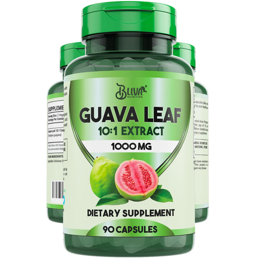 BLIVA Guava Leaf Extract Capsules – 1000 mg (10:1) – 90 Vegetarian Capsules BritishVita | Premium UK Vitamins & Wellness Supplements