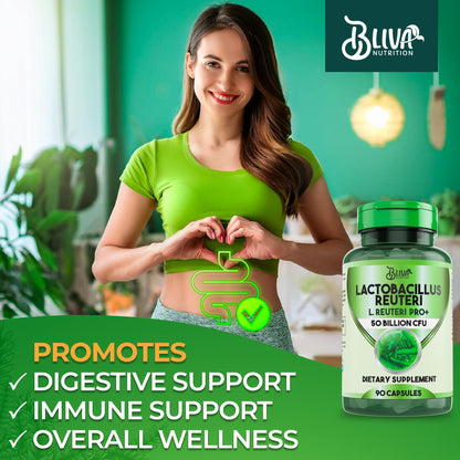 BLIVA Lactobacillus Reuteri Capsules – 50B CFU per Serving, 90 Caps