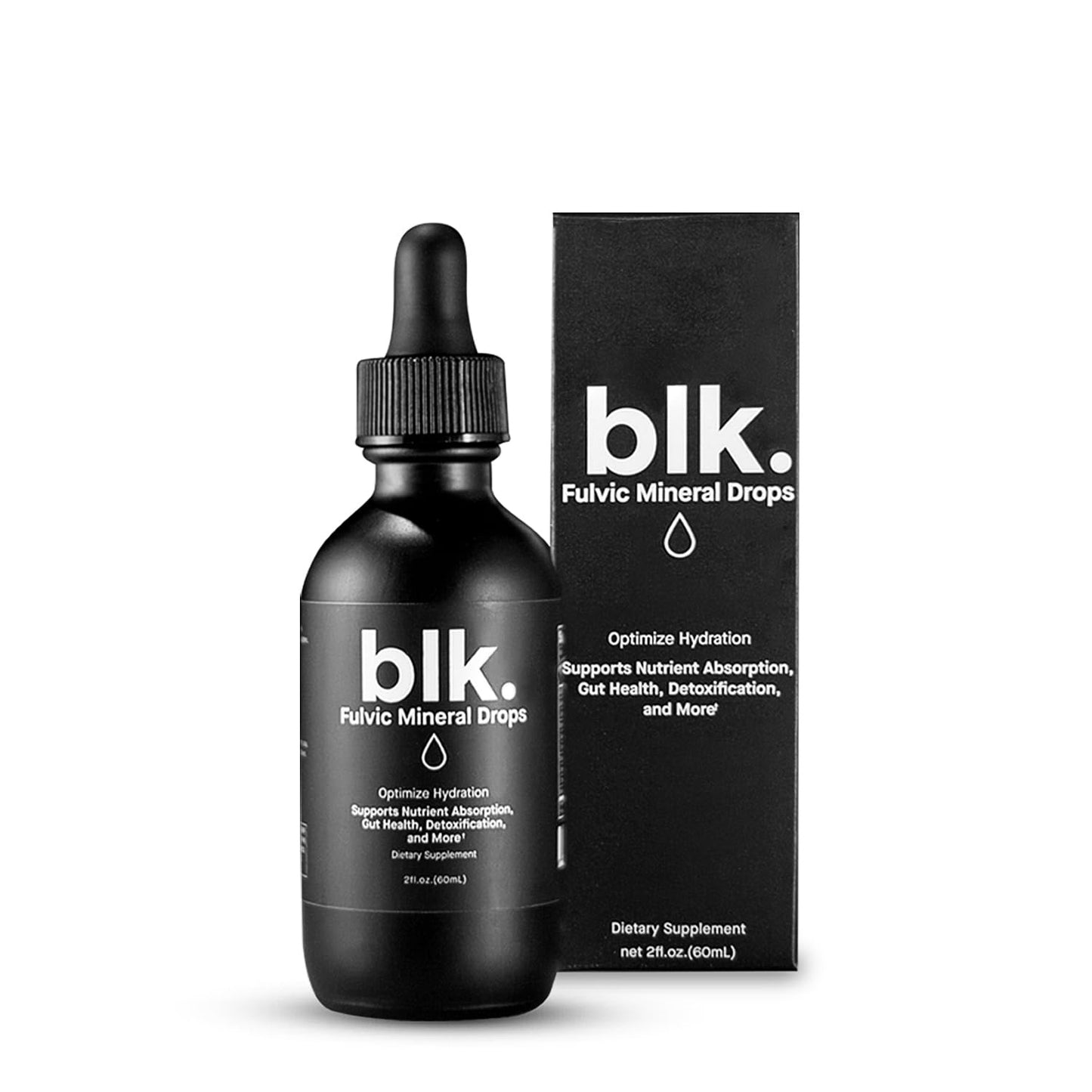 blk. PH 8+ Mineral Alkaline Water Drops – Fulvic, Amino Acids & Electrolytes (2oz)