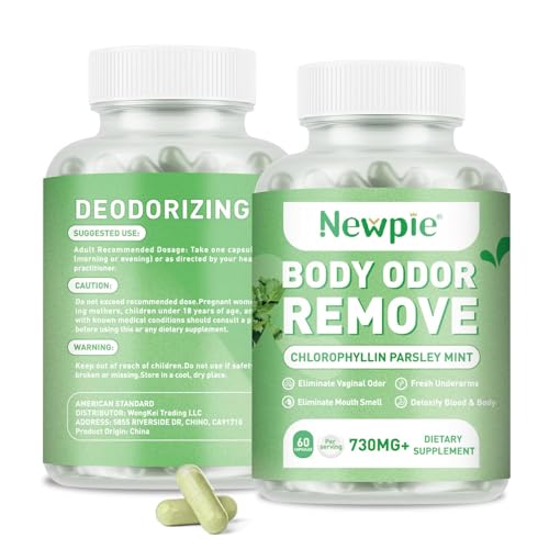 Blltzzz Newpie Body Deodorizing Supplement - Chlorophyll Capsules for Skin, Breath & Odor Control | Vegan, Gluten Free, 60 Capsules
