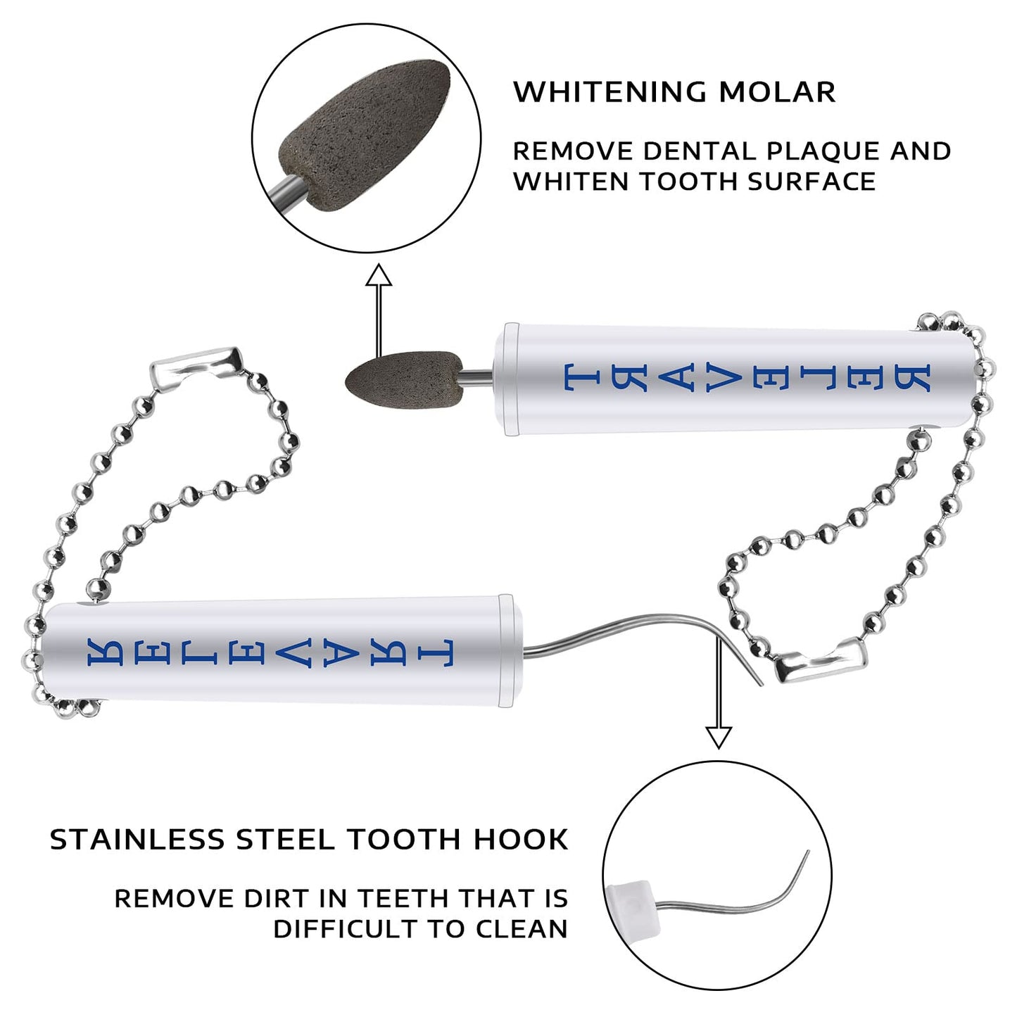 BLMHTWO 2 Pcs Metal Toothpick – Travel Dental Picks with Keychain & Stand Box