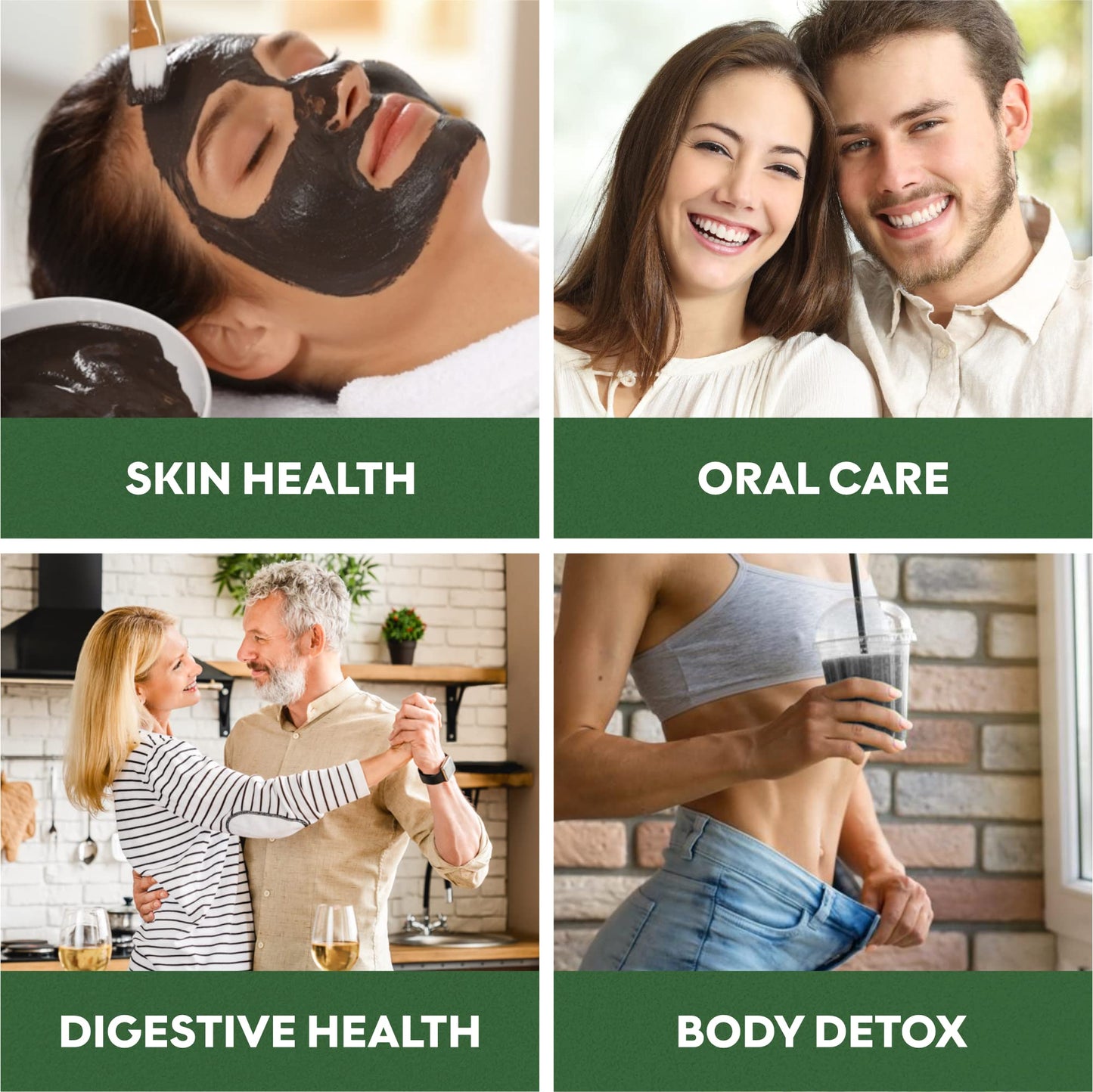 Pure Coconut Activated Charcoal Capsules - 180 Count | Teeth Whitening, Bloating & Cleansing