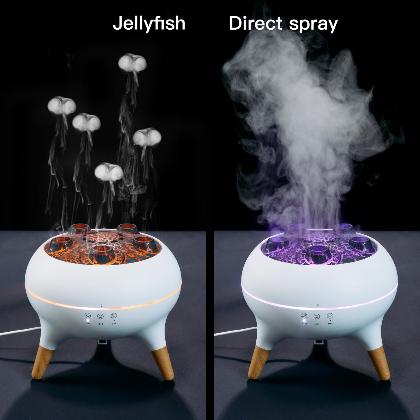 BLOIMP 250ML Jellyfish Diffuser – Ultrasonic Aromatherapy with 7 Color Lights (White)