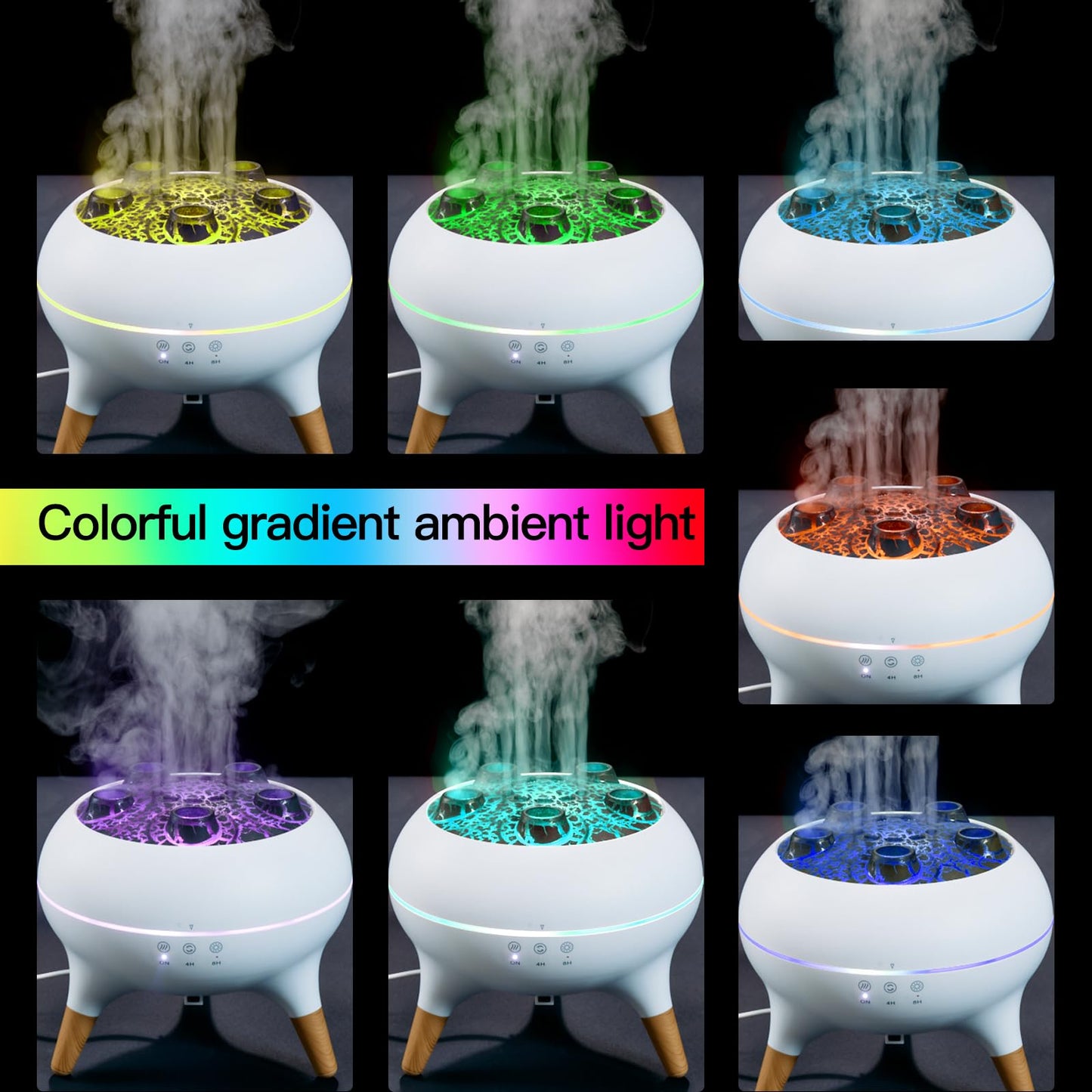 BLOIMP 250ML Jellyfish Diffuser – Ultrasonic Aromatherapy with 7 Color Lights (White)