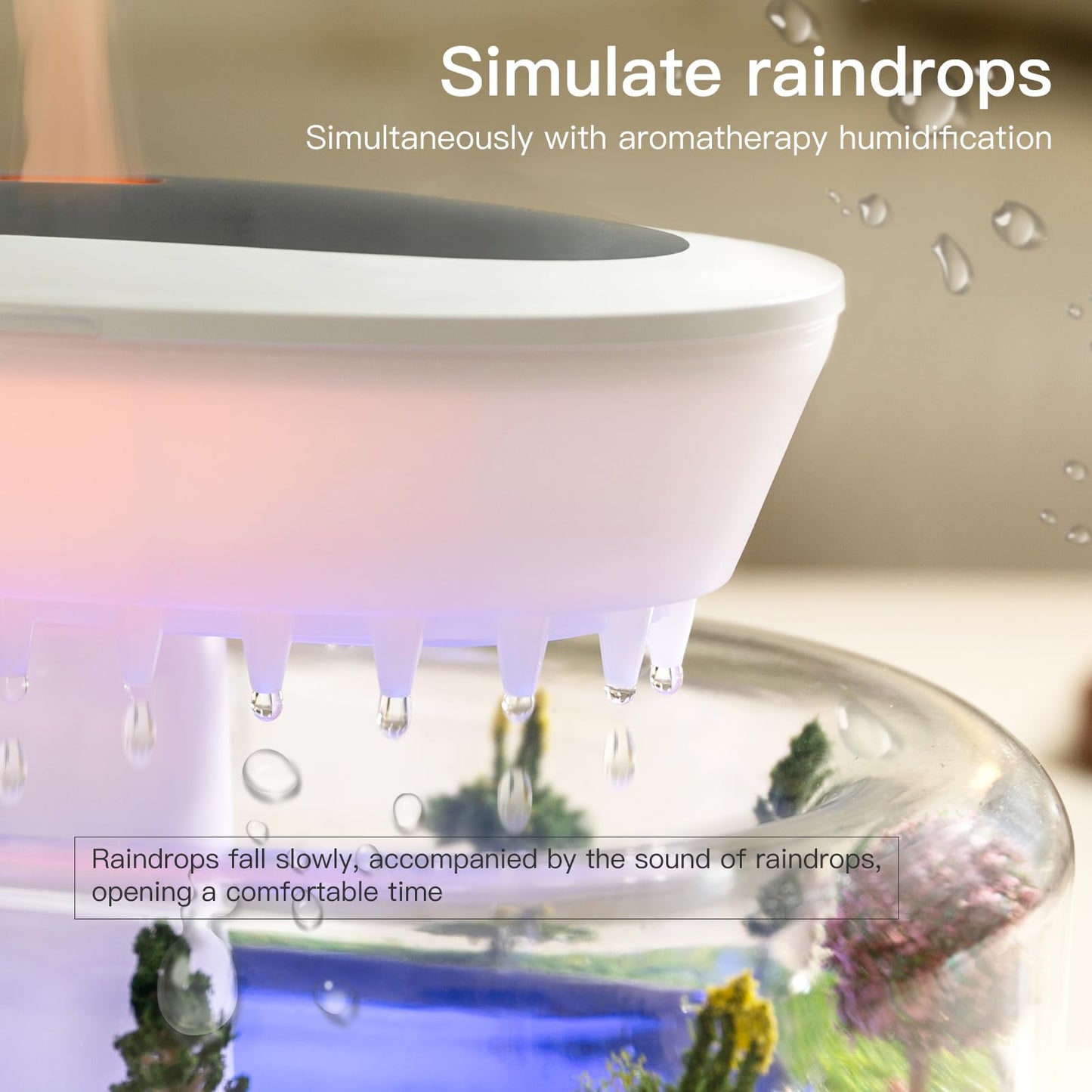 BLOIMP 250ML Essential Oil Diffuser – Rain Cloud Humidifier & Ultrasonic Drip Diffuser (White Grey)
