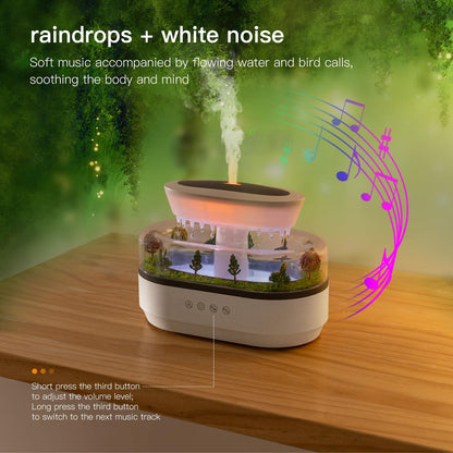 BLOIMP 250ML Essential Oil Diffuser – Rain Cloud Humidifier & Ultrasonic Drip Diffuser (White Grey)