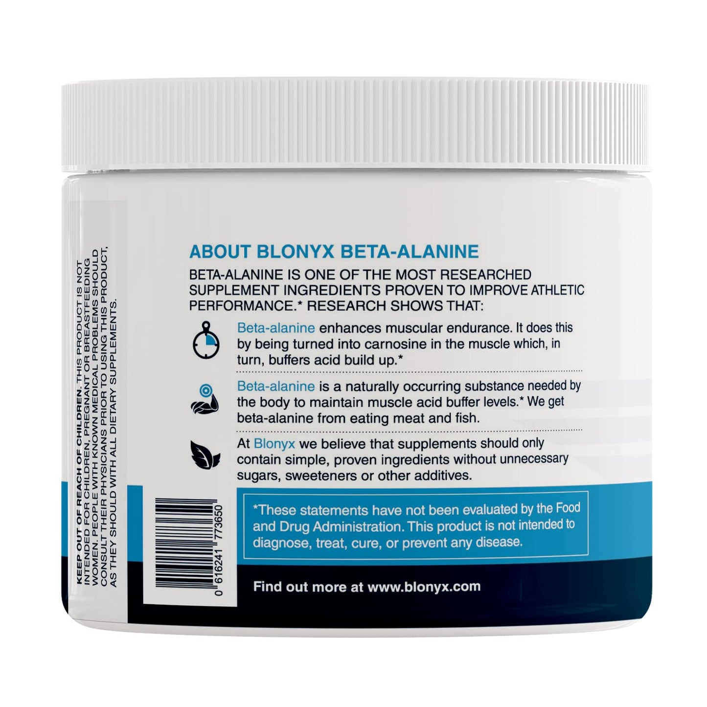 Blonyx Beta-Alanine Supplement – Enhance Muscular Endurance & Work Capacity | 6g Daily Dose