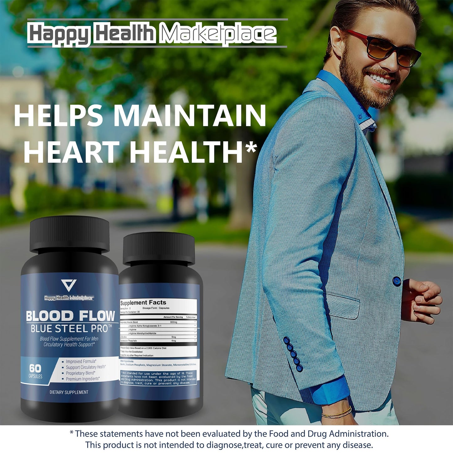 Blood Flow Blue Steel Pro – Best Blood Flow Capsules for Men | Circulation Support