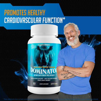 Blood Flow Male Dominator - Advanced Male Circulation & Nitric Oxide Booster | Rhino Supplements