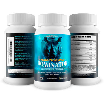 Blood Flow Male Dominator - Advanced Male Circulation & Nitric Oxide Booster | Rhino Supplements