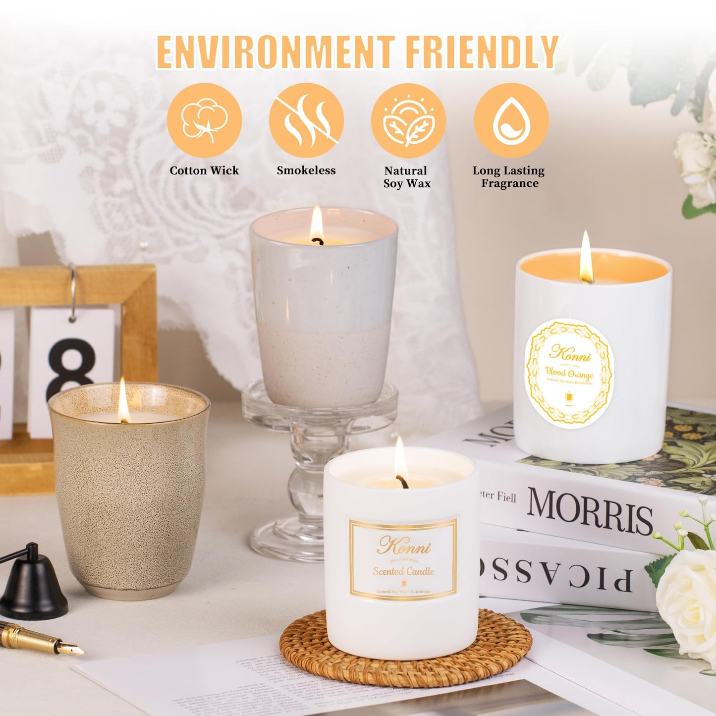 Blood Orange Scented Candle – 11oz Soy Wax Jar Candle, Non-Toxic