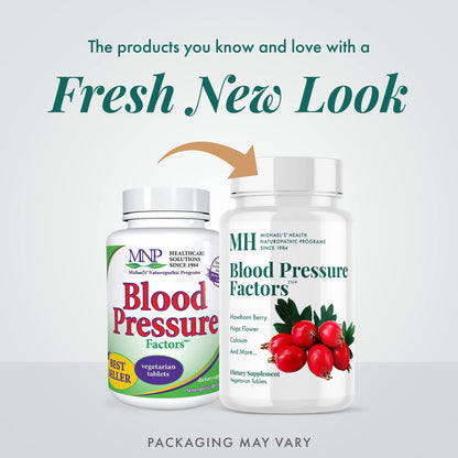 MICHAEL'S Health Naturopathic Programs Blood Pressure Factors - 180 Vegetarian Tablets, Pack of 2 - Provides Fluid Balance Support - Kosher - 120 Total Servings