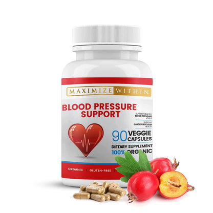 Premium Blood Pressure Support with Hawthorn, Hibiscus & Olive Leaf | 90 Capsules