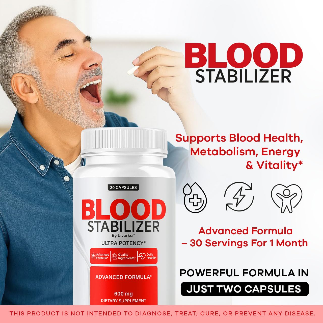 (2 Pack) Blood Stabilizer Supplement – Original Blood Stabilizer, Advanced Blood Formula, 60 Capsules