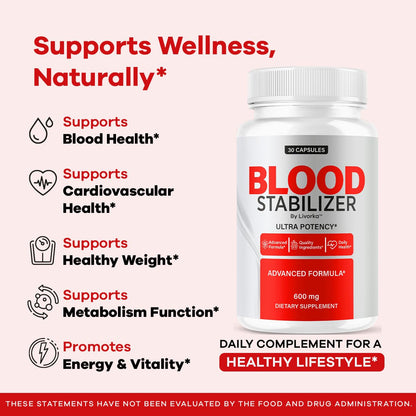 (2 Pack) Blood Stabilizer Supplement – Original Blood Stabilizer, Advanced Blood Formula, 60 Capsules