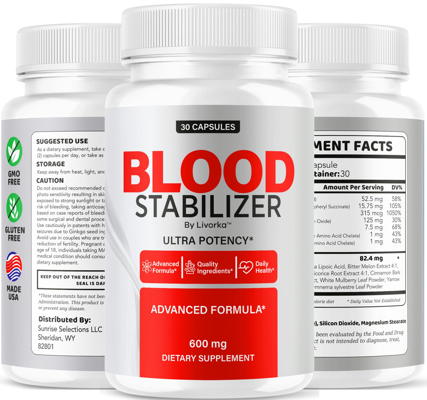 (2 Pack) Blood Stabilizer Supplement – Original Blood Stabilizer, Advanced Blood Formula, 60 Capsules